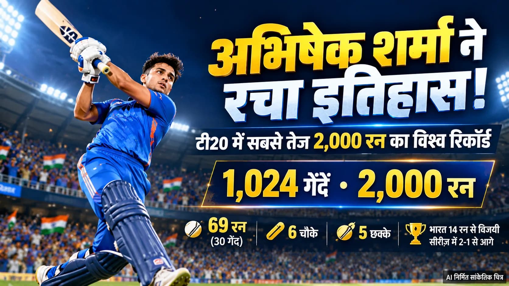 एक क्रिकेट खिलाड़ी बल्लेबाजी कर रहा है और उसने टी20 में 2000 रन बनाए हैं।