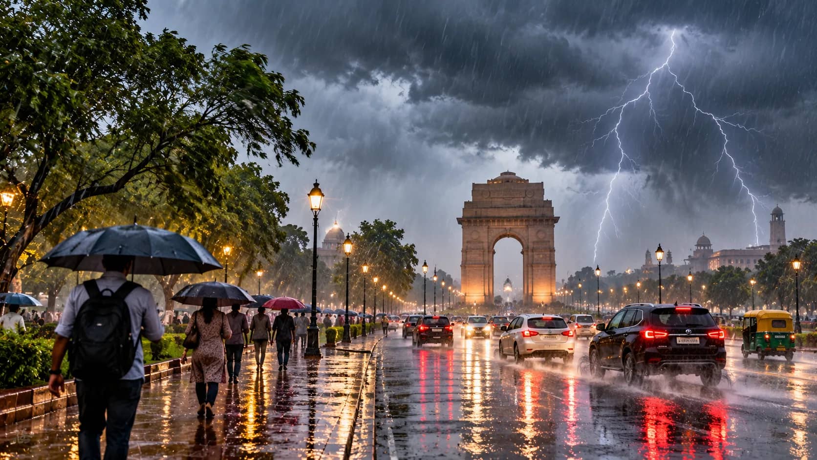 दिल्ली-NCR में अचानक बदला मौसम: बारिश और आंधी का अलर्ट, 60 किमी प्रति घंटे तक चल सकती हैं हवाएं