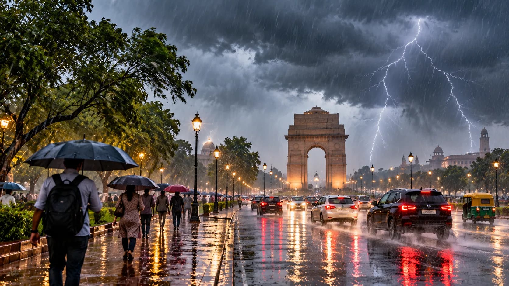 दिल्ली-NCR में अचानक बदला मौसम: बारिश और आंधी का अलर्ट, 60 किमी प्रति घंटे तक चल सकती हैं हवाएं
