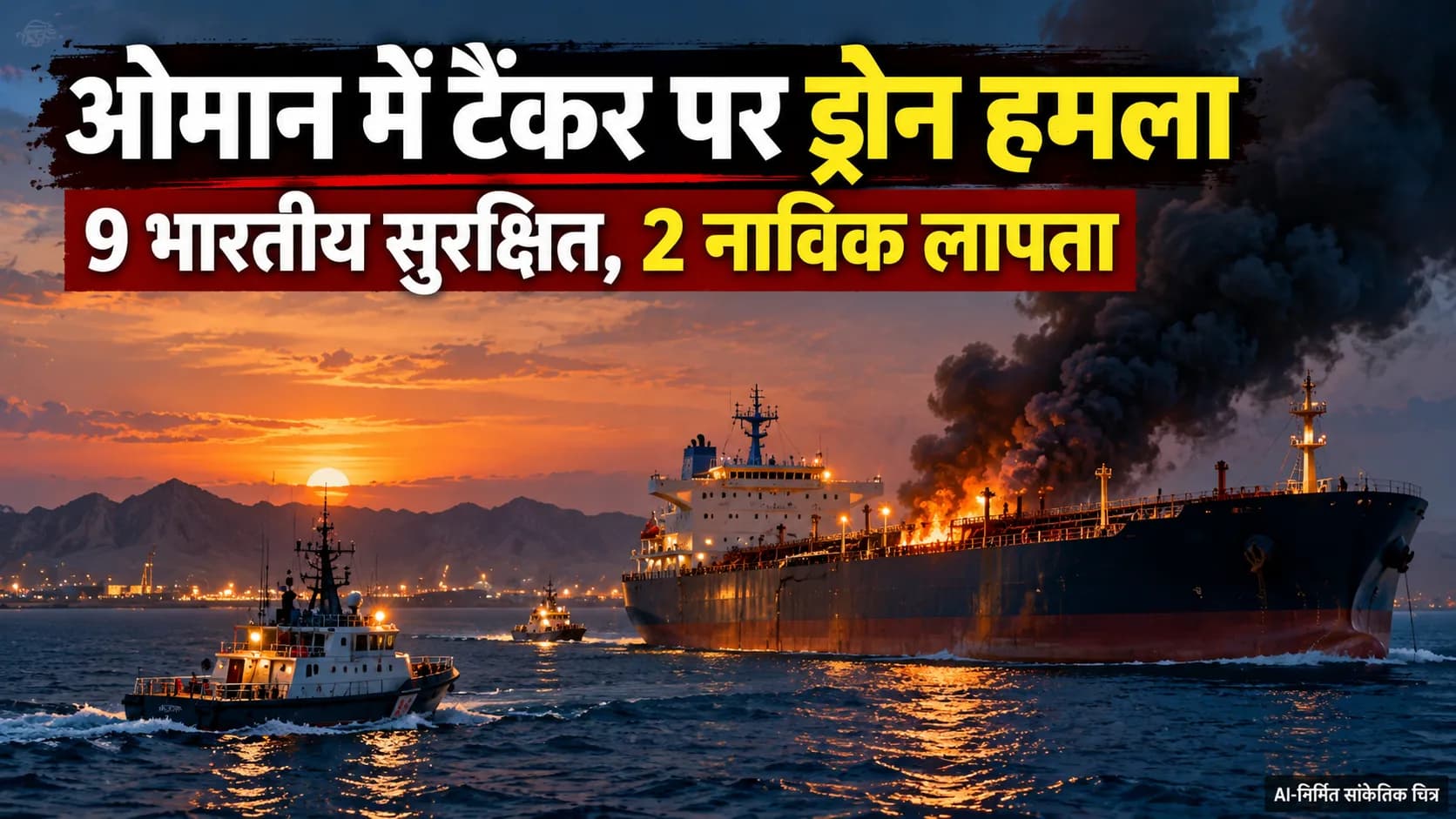 ओमान में दो तेल टैंकरों पर हमला, 2 भारतीय नाविक लापता; भारत ने की कड़ी निंदा