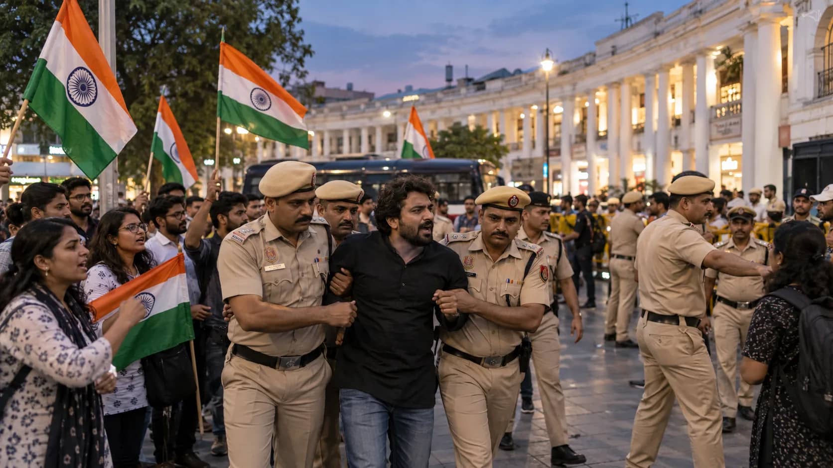 दिल्ली में 'तिरंगा मार्च' से पहले CJP संस्थापक अभिजीत दिपके हिरासत में, कनॉट प्लेस से प्रदर्शनकारियों को हटाने में जुटी पुलिस