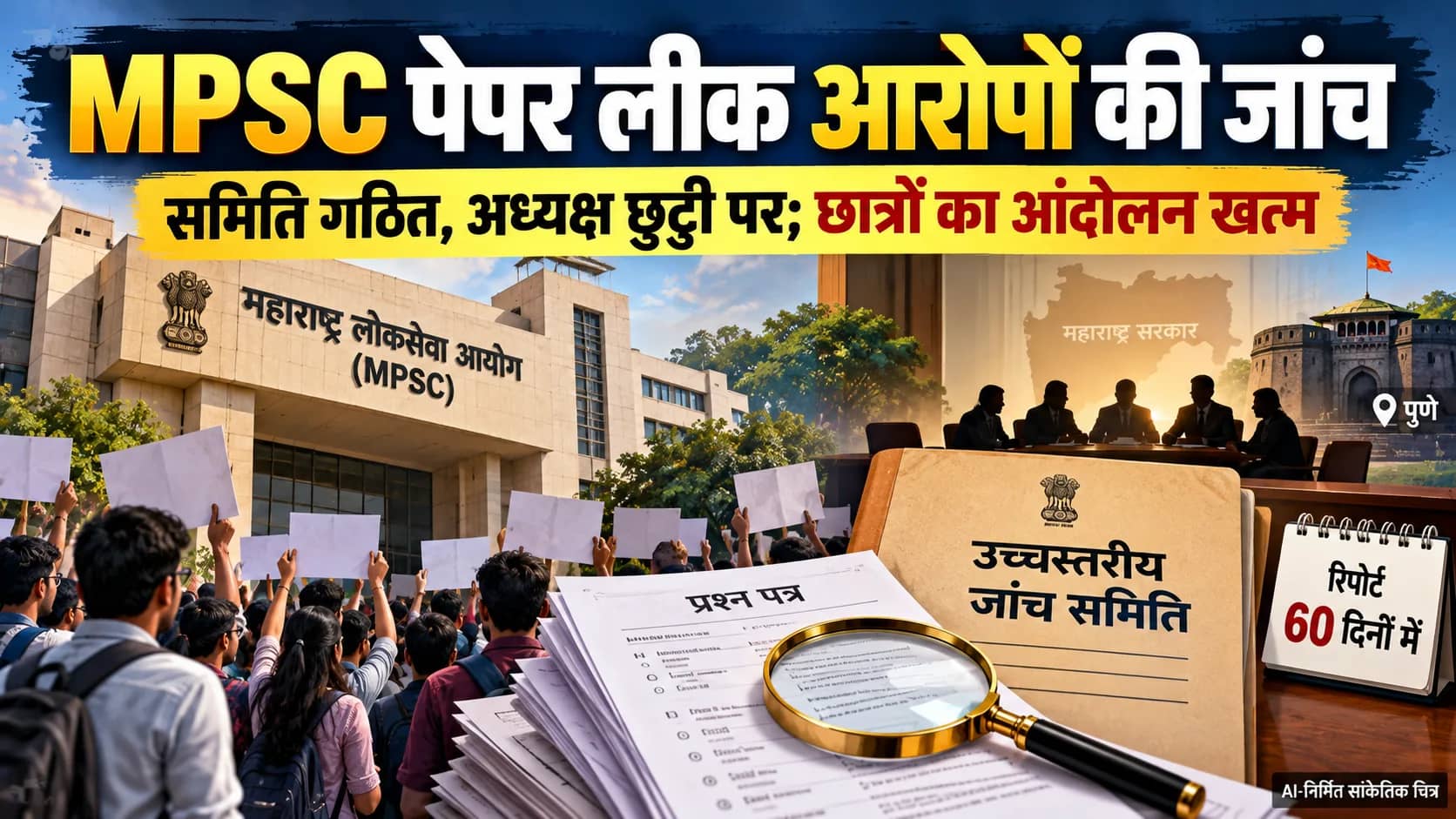 महाराष्ट्र में MPSC पेपर लीक के आरोपों की जांच के लिए समिति गठित, अध्यक्ष छुट्टी पर; छात्रों ने 10 दिन बाद खत्म किया आंदोलन