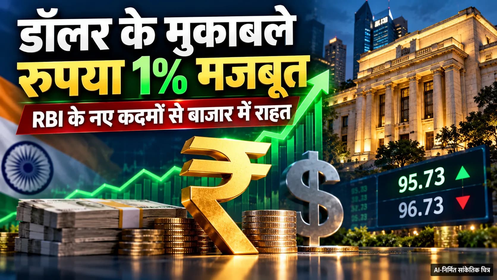 डॉलर के मुकाबले रुपया 1% मजबूत, RBI के नए कदमों से बाजार में राहत